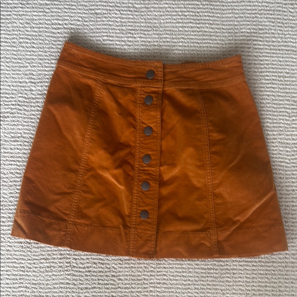 Madewell Mini Velveteen Skirt: Pumpkin